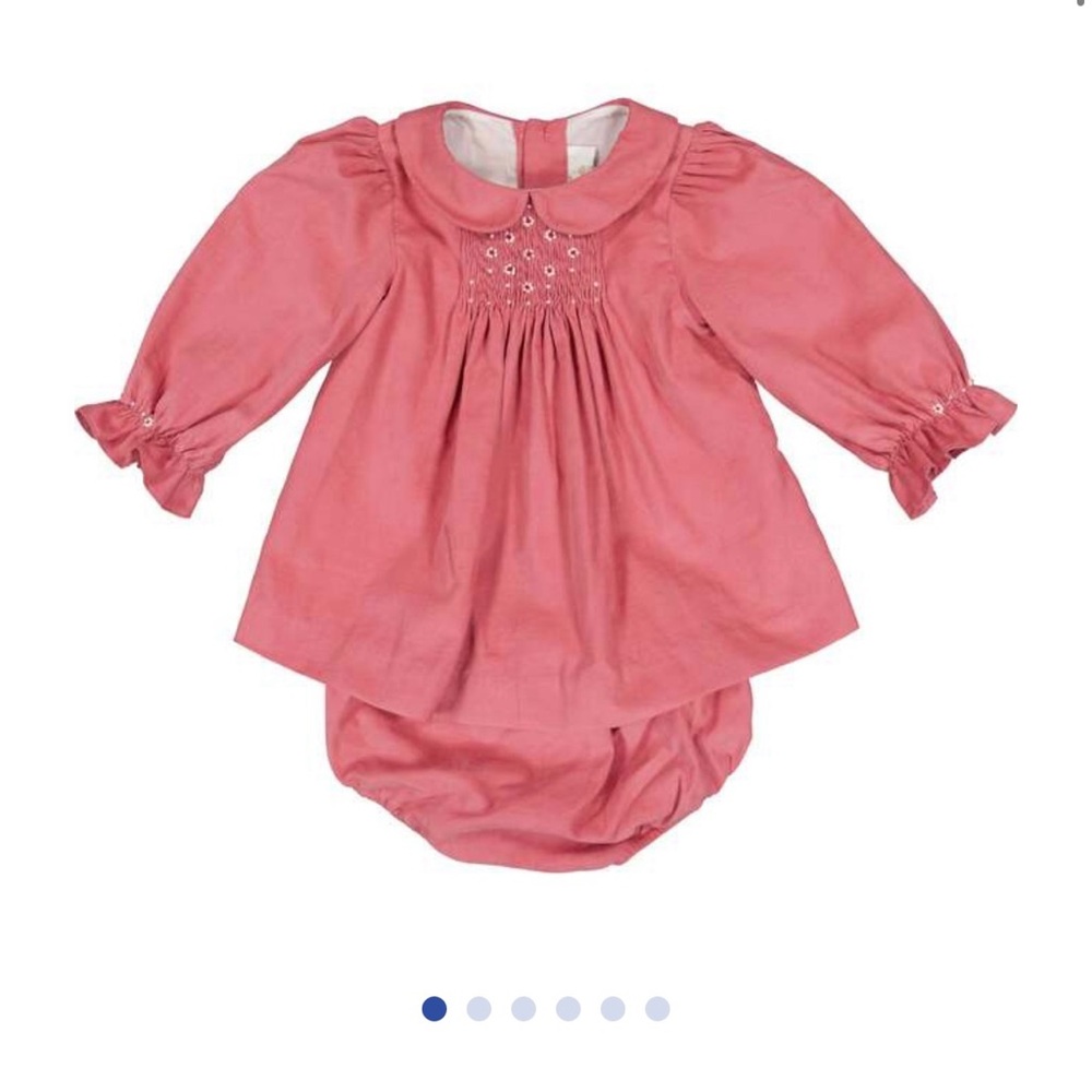Antoinette Paris Angele Frilled Long Sleeve Corduroy Smocked
Set Pink 12M Baby